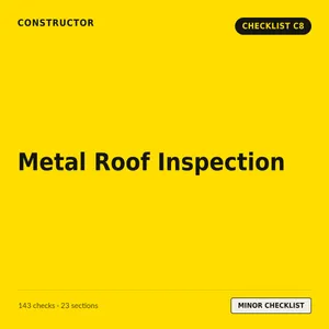 C8 - Metal Roof, Box Gutter and Flashing Inspection Checklist cover