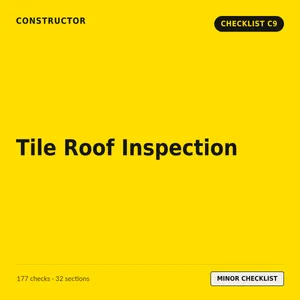 C9 - Tile Roof, Box Gutter and Flashing Inspection Checklist cover