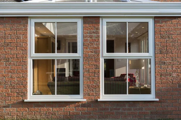 House with brickwork and double glazed windows