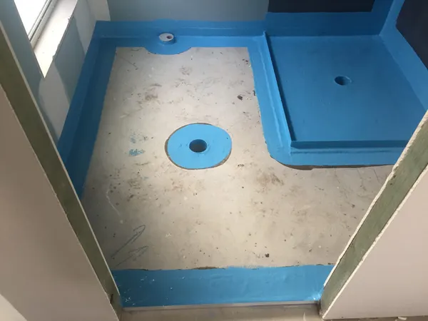 Typical water proofing installation to a bathroom in a residential house