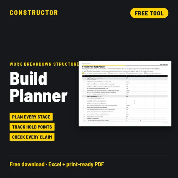 Build Planner (Work Breakdown Structure) cover