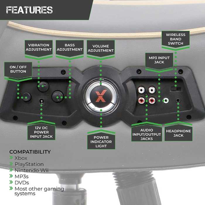 X Rocker 5152301 Black/ Gold Pedestal Wireless Gaming Chair
