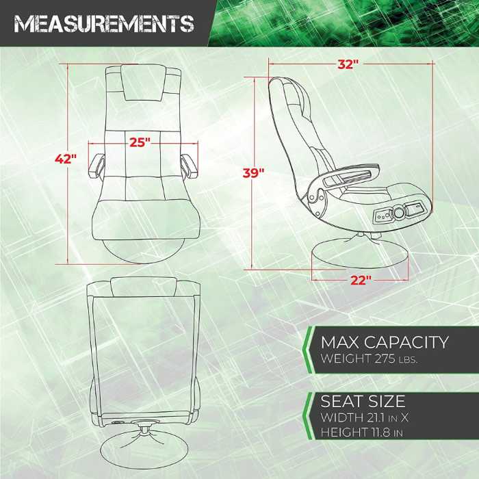 X Rocker Wireless Audio Pedestal Office Gaming Chair