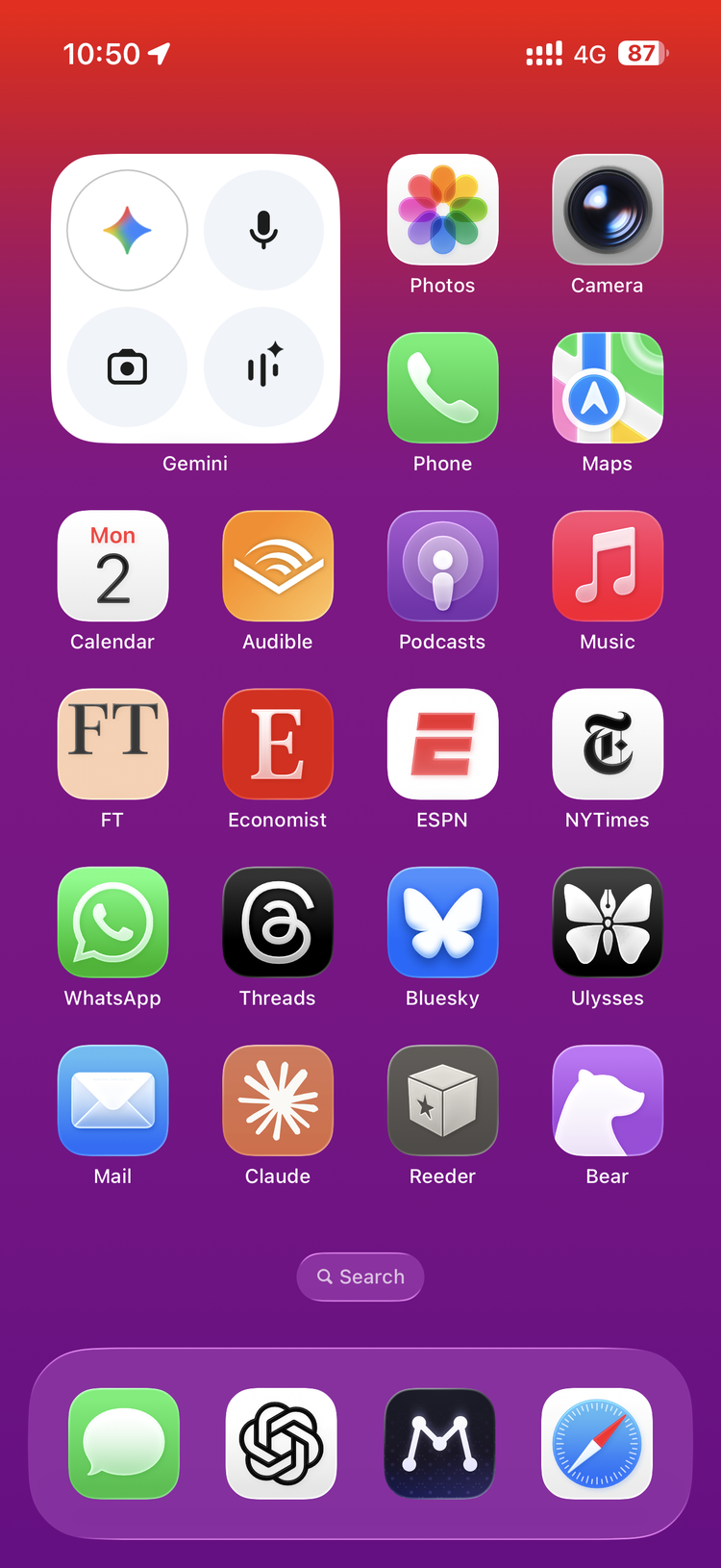 My 2026 iPhone Homescreen