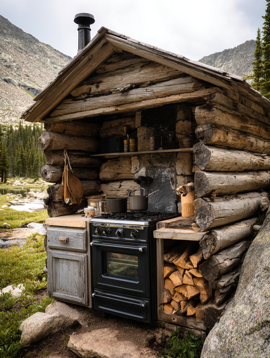 Rustic Off-Grid Outdoor Kitchen Inspiration