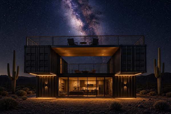 1920sqft 4BR 2BA Two-Story Shipping Container Home with Rooftop Deck — $50k