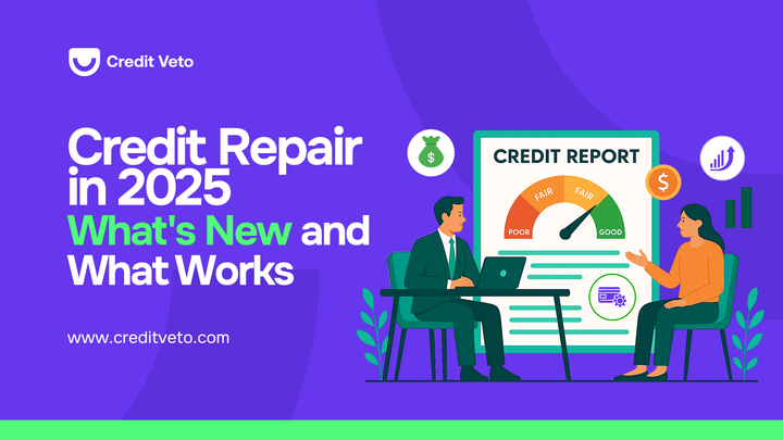 Image showing a credit repair specialist with his female client explaining her poor credit score to him with a credit report chart displayed above them