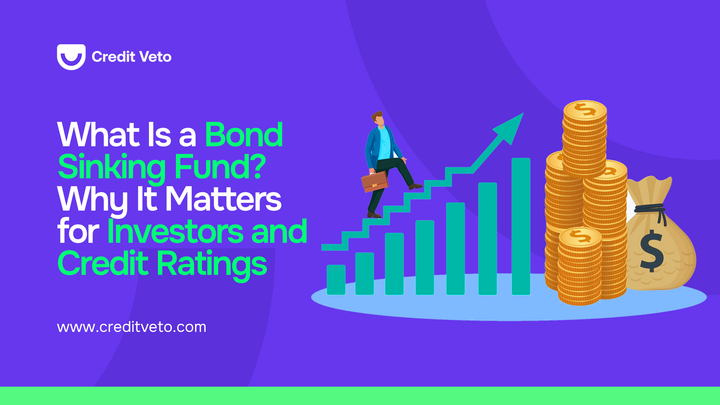 A digital illustration of a man climbing up a chart ladder to a pile of coins and dollar bag depicting what his bond sinking bond does for his credit ratings.