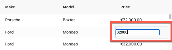 Cell editor using hooks