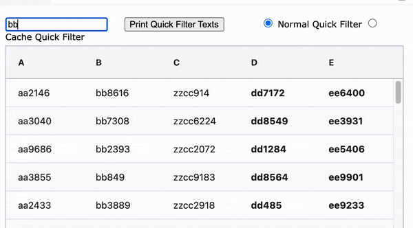 Quick Filter in Action