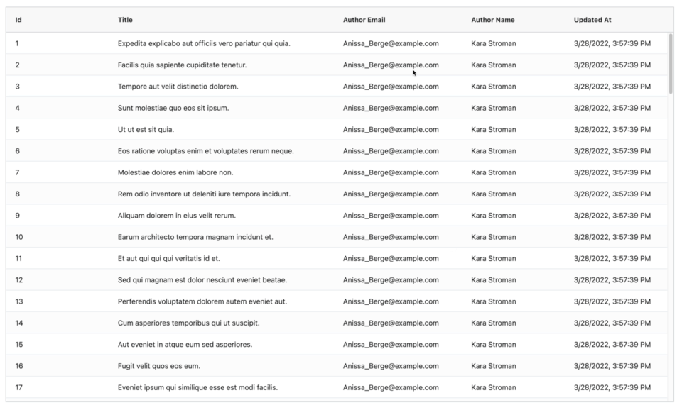 AG Grid integrated with Remix