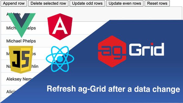 Refresh ag-Grid after a data change with React, Angular, Vue and JS