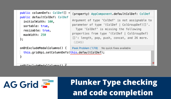 Type checking and auto-completion in Plunker