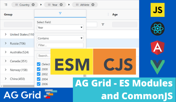 AG Grid: ES Modules & CommonJS