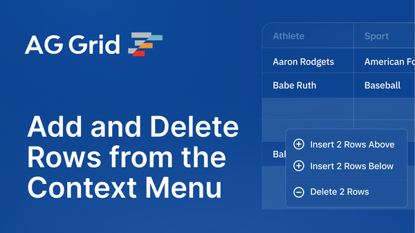 How To Add and Delete Rows in AG Grid from the Context Menu