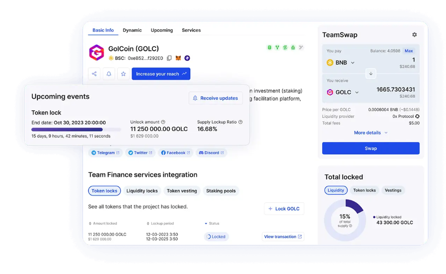 App for locking tokens