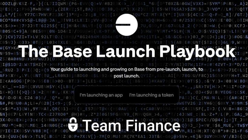 Launch on Base featured Team.finance for token launches