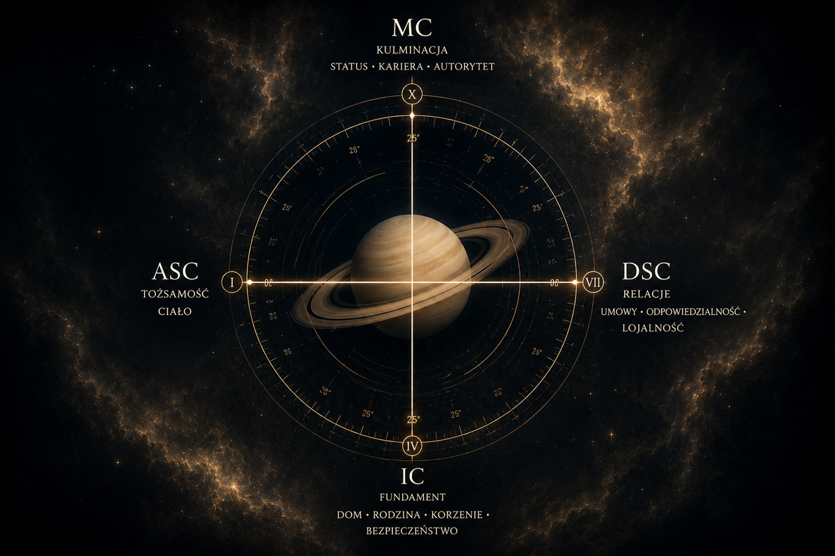 Saturn na osiach horoskopu — kiedy faza czasu staje się zdarzeniem