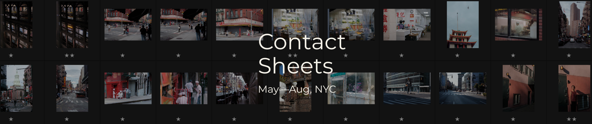 Learning to Find Quiet in Excess: NYC Contact Sheets May–August
