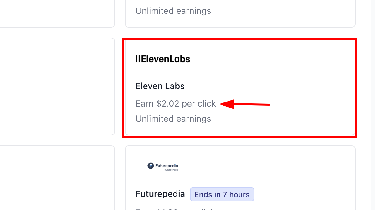 Elevenlabs advertisement in the Beehiiv ad network