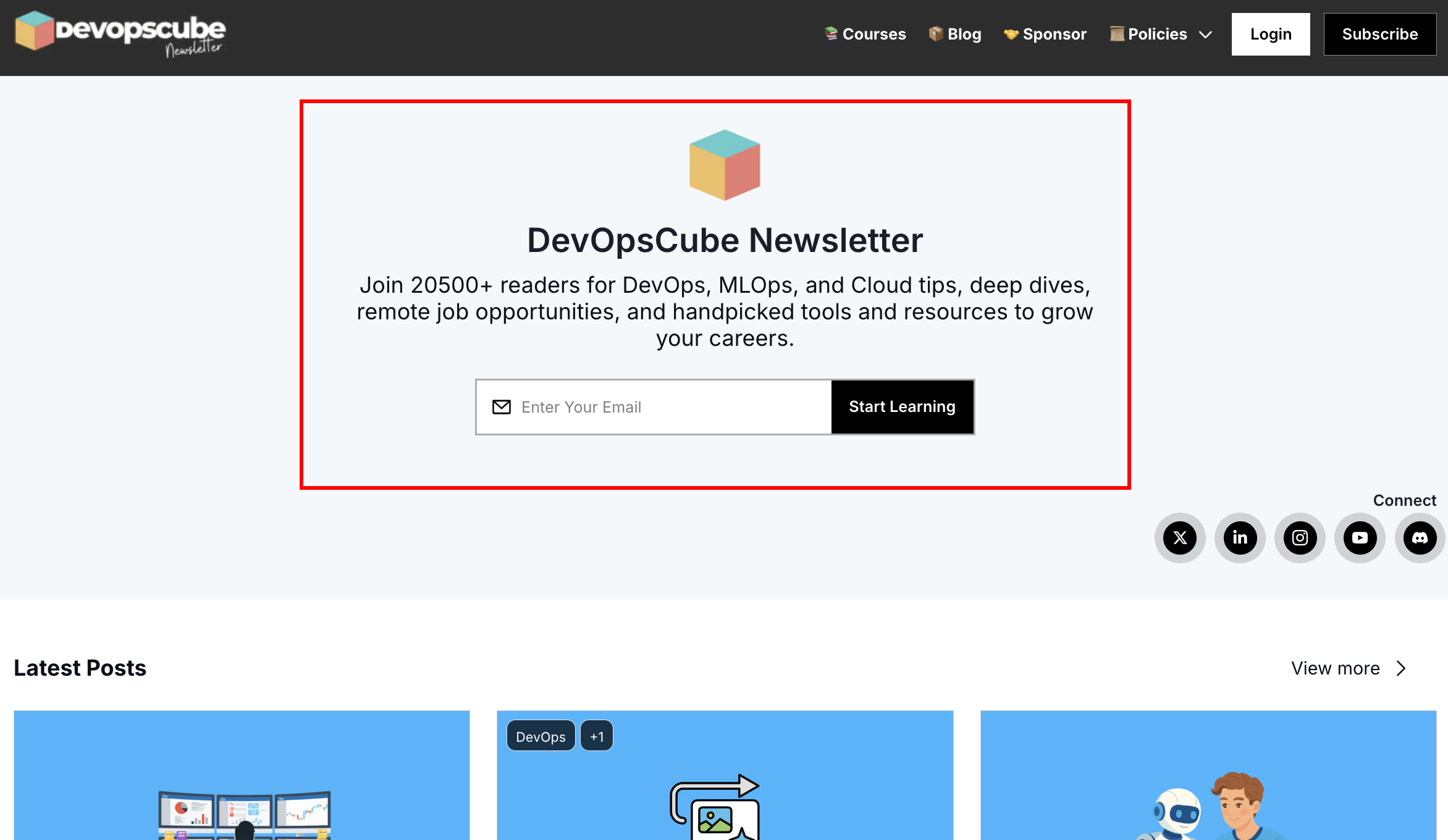 Newsletter's homepage signup integration