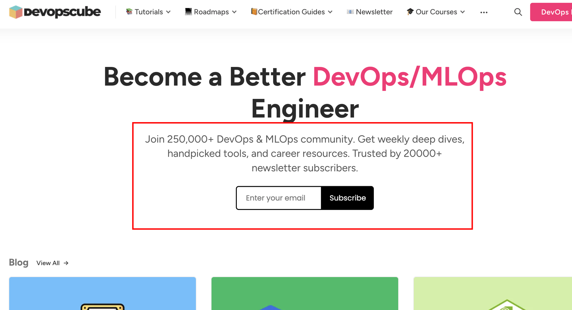 website's homepage signup integration