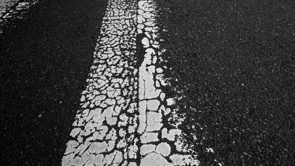 Photograph is road markings