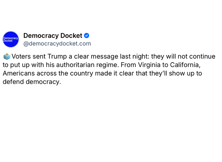 "Voters Rebuke Trump In Resounding Win for Democracy"