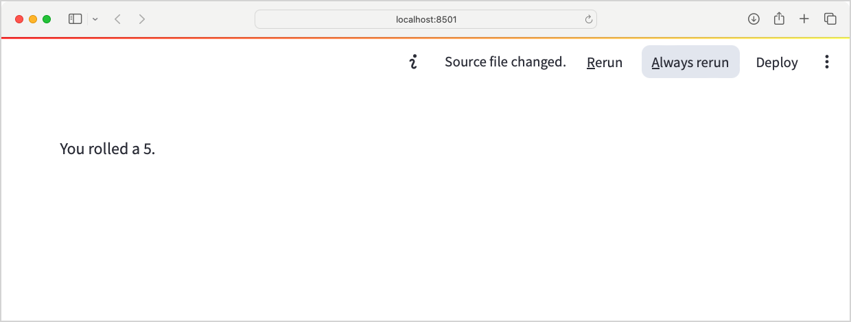 options shown: Rerun, Always Rerun