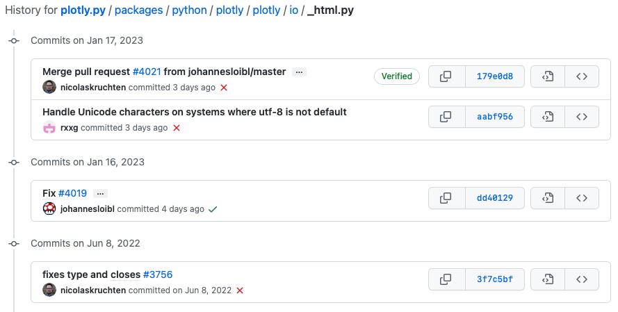 List of changes made to the file _html.py. The most recent changes were in January 2023 and before that, June 2022.