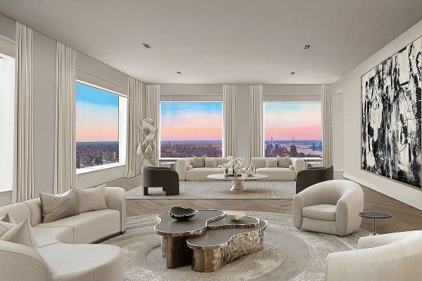 Realty image for a $100m Park Avenue penthouse looking out over the Manhattan skyline