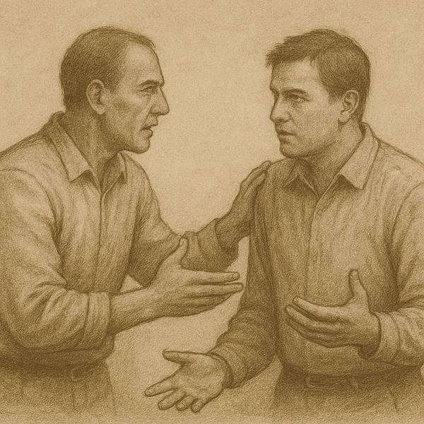 two men arguing