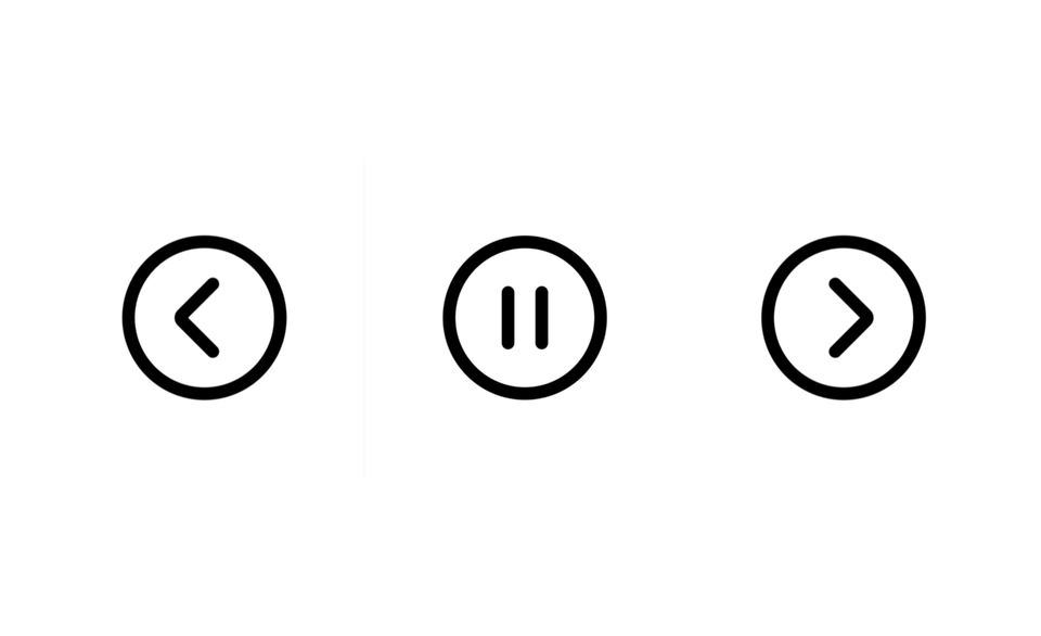 Back, pause and play buttons
