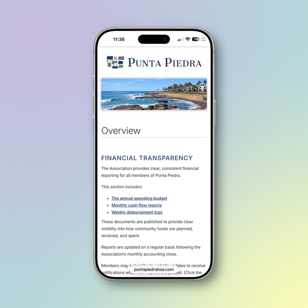 Financial Transparency added to website