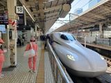 Shinkansen bullet train at Tokyo Station, Japan.
