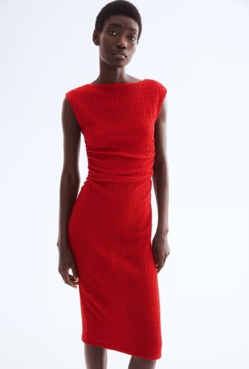 H&M Women Draped Bodycon Midi Dress