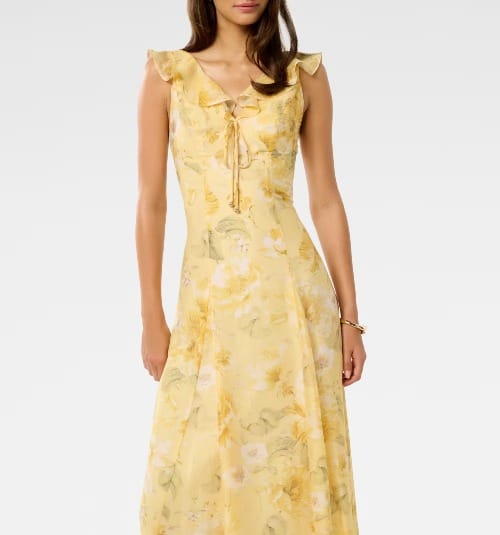 Forever New Floral Print Fit & Flare Midi Dress