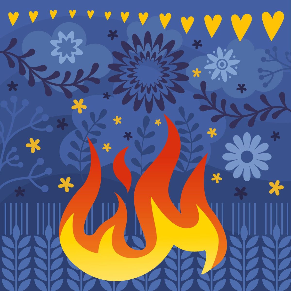 Wheat Fields on Fire: art by Lesia Korol, and What it Takes to Stay Wild: A story by Die Booth