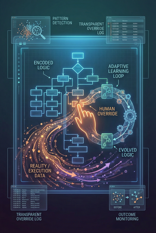 When the Rules Are Wrong: Governing the Override in AI-Native Enterprises