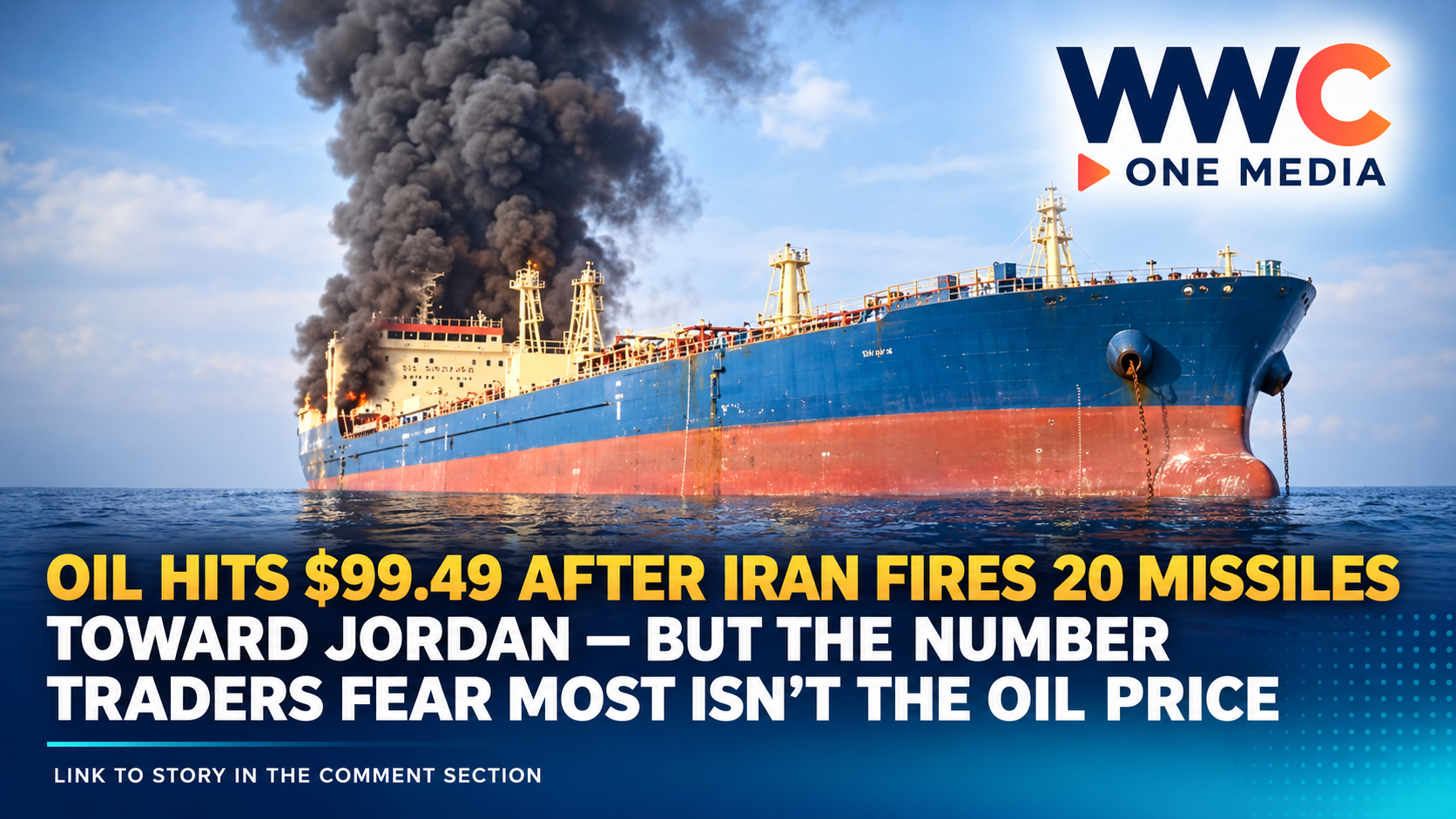 Oil Hits $99.49 After Iran Fires 20 Missiles Toward Jordan — But the Number Traders Fear Most Isn’t the Oil Price