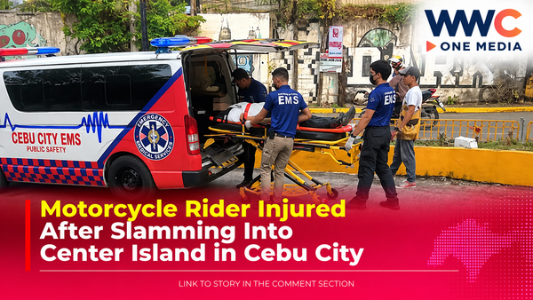 Motorcycle Rider Injured After Slamming Into Center Island in Cebu City