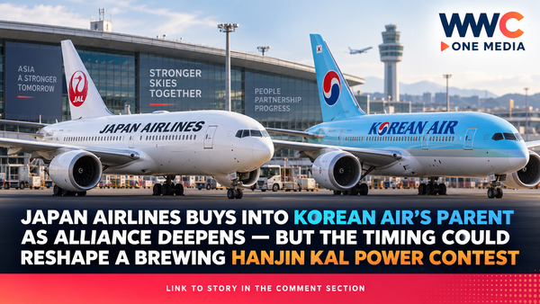 Japan Airlines Buys Into Korean Air’s Parent as Alliance Deepens — But the Timing Could Reshape a Brewing Hanjin KAL Power Contest