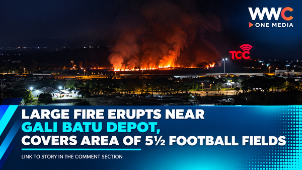 Large Fire Erupts Near Gali Batu Depot, Covers Area of 5½ Football Fields