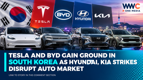 Tesla and BYD Gain Ground in South Korea as Hyundai, Kia Strikes Disrupt Auto Market