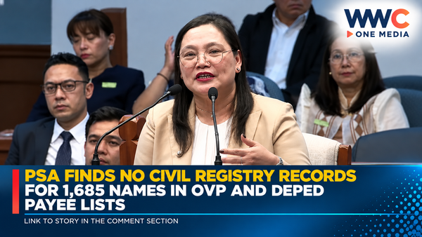 PSA Finds No Civil Registry Records for 1,685 Names in OVP and DepEd Payee Lists