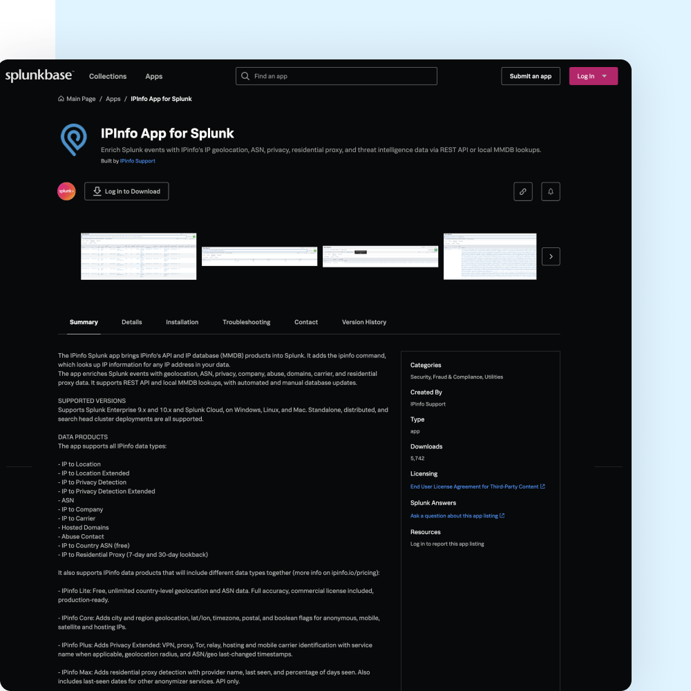 Get IPinfo in Splunk