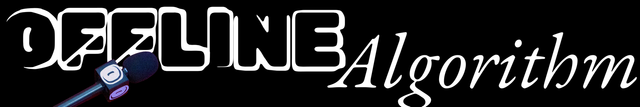 White stylized text "OFFLINE Algorithm" on black background with a microphone overlapping the letters in the center.