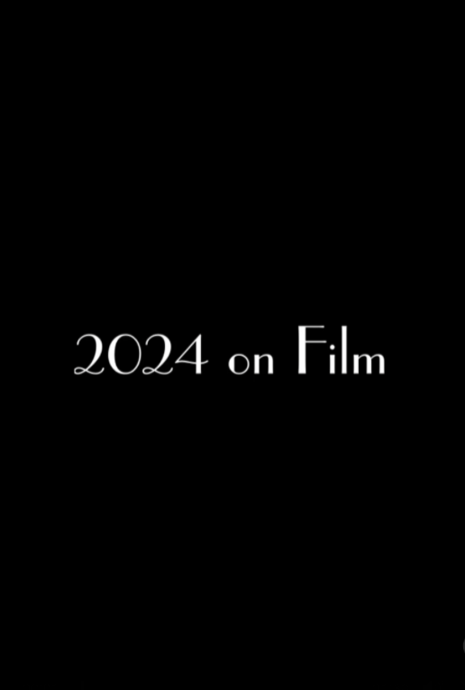 White text reading "2024 on Film" centered on a solid black background, styled in an elegant serif font.