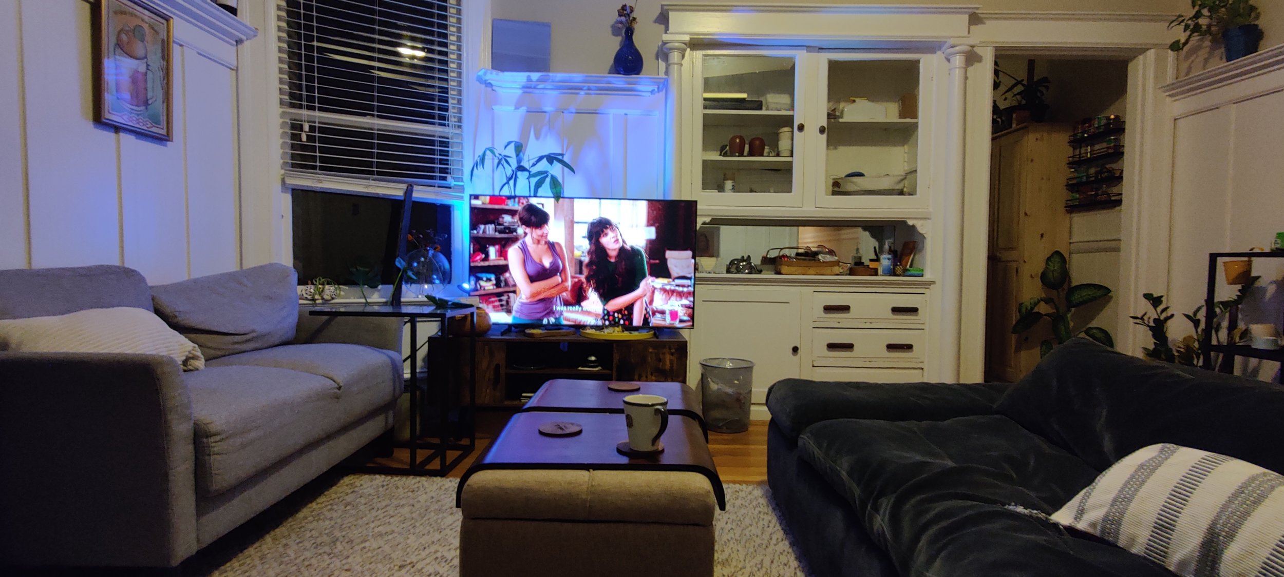 Finally, a cozy night in on the sofa of my new house.