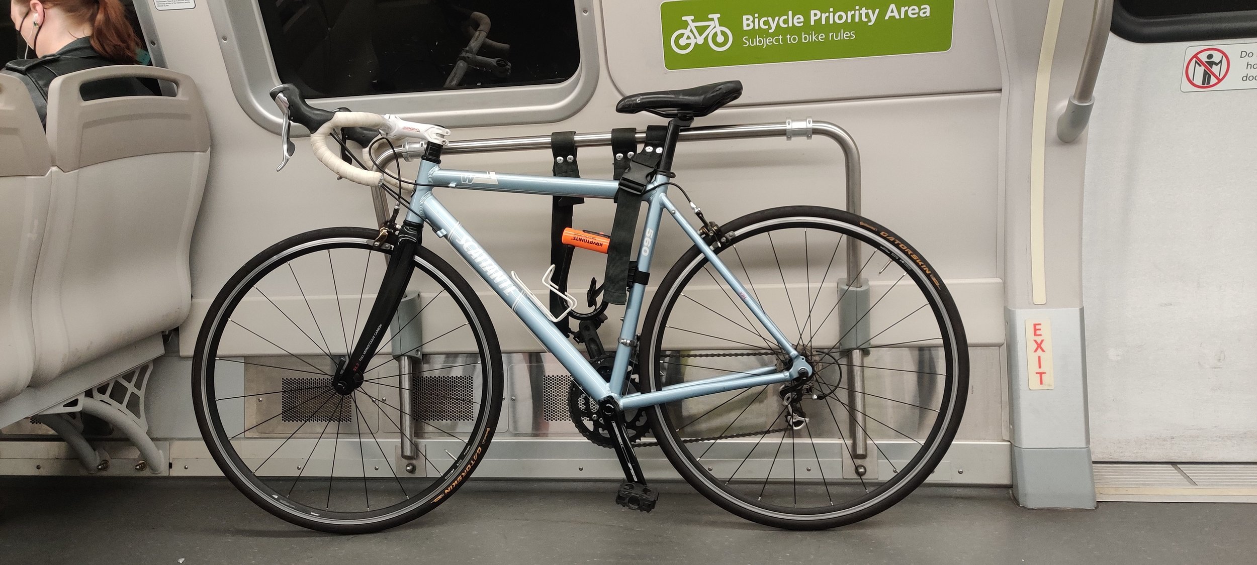 My new bike in the train on the way to work, can be at work in less than 50 mins now door to door!